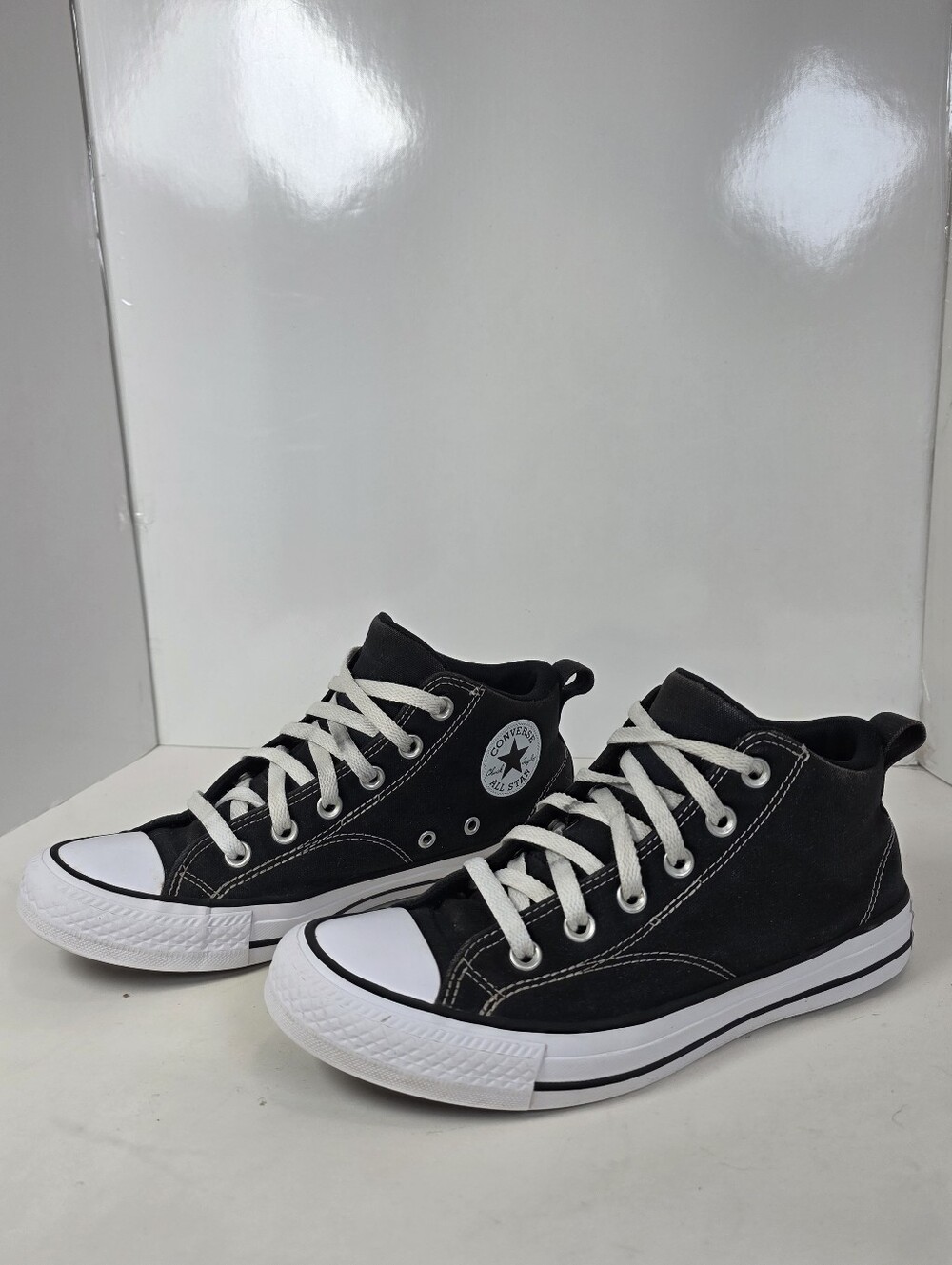 Converse Black High-Top Canvas Sneakers with White Trim